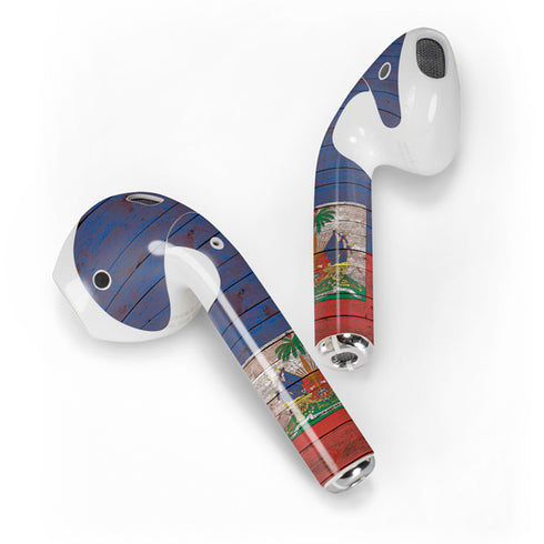 Haiti Flag Dark Wood Apple AirPods 2 Skin